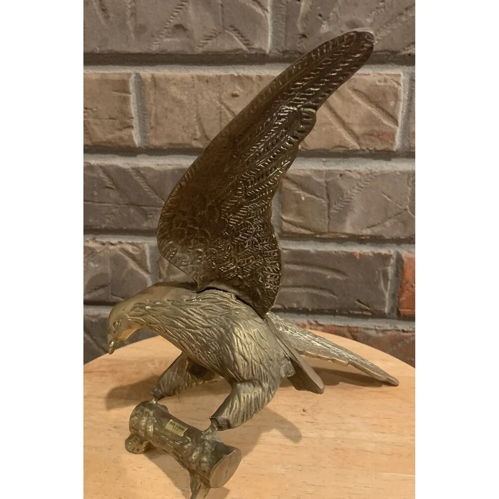 Vintage Brass Eagle On A Branch 10.5”x7”x7”